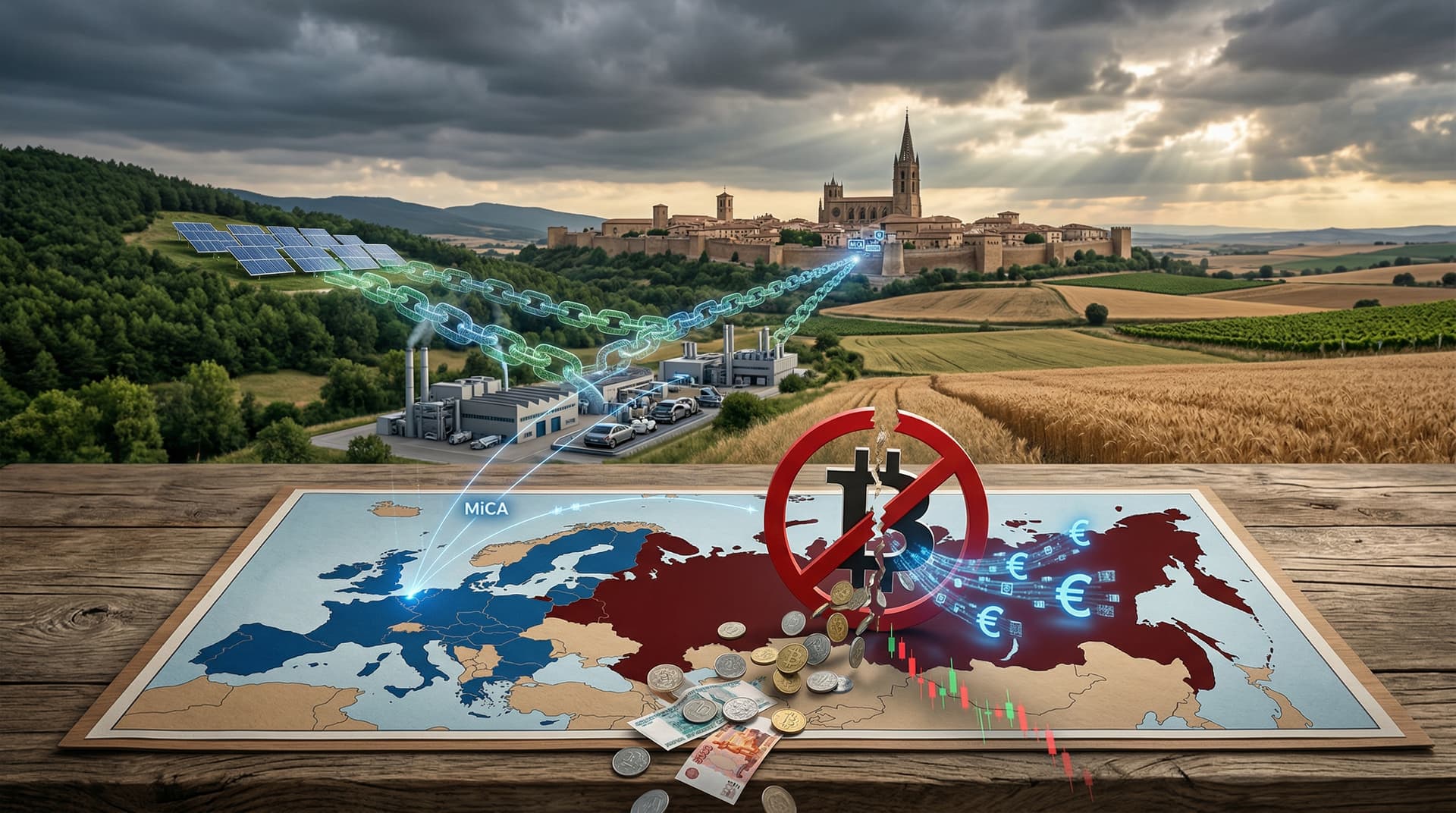 Rusia prohíbe cripto-fiat desde 2026: efectos en Navarra