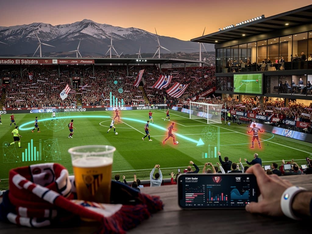 Análisis IA en El Sadar de Osasuna con gráficos predictivos y Sierra de Alaiz