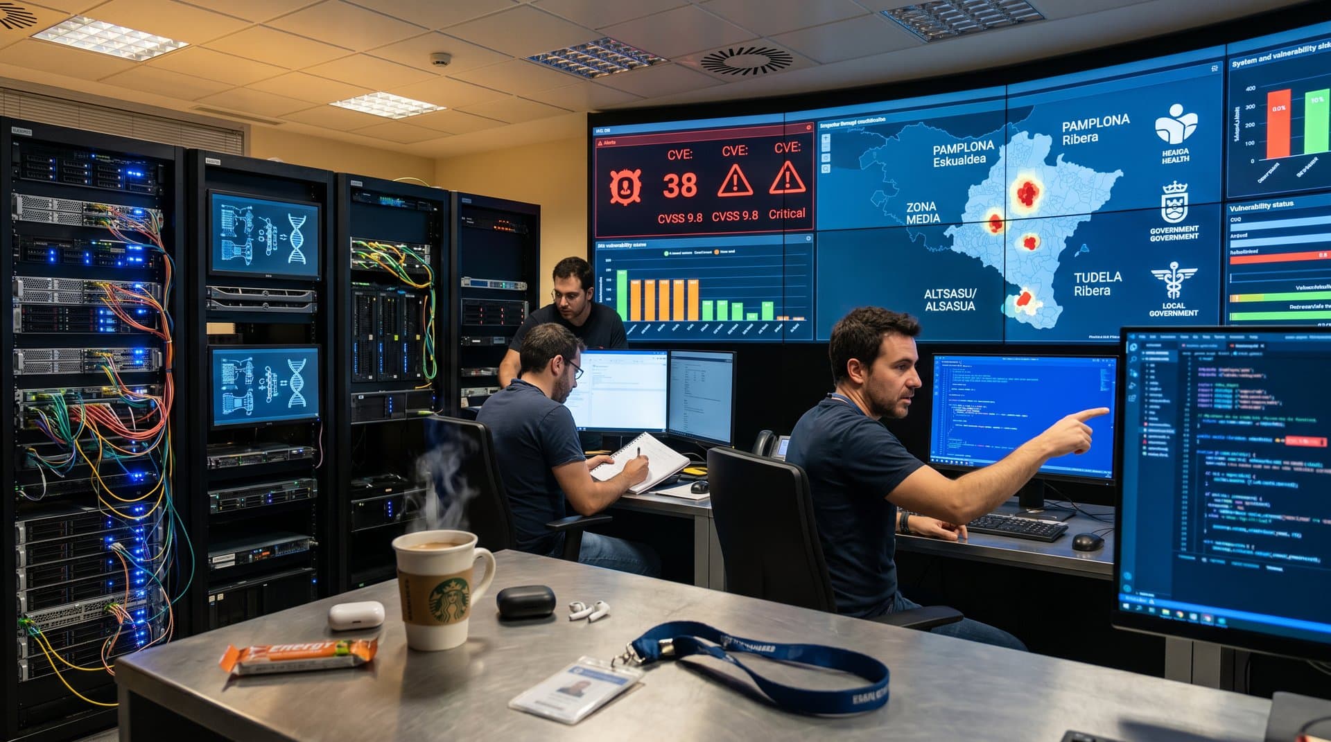 Centro de datos hospitalario navarro con alertas de 38 vulnerabilidades CVE en OpenEMR y mapas de amenazas