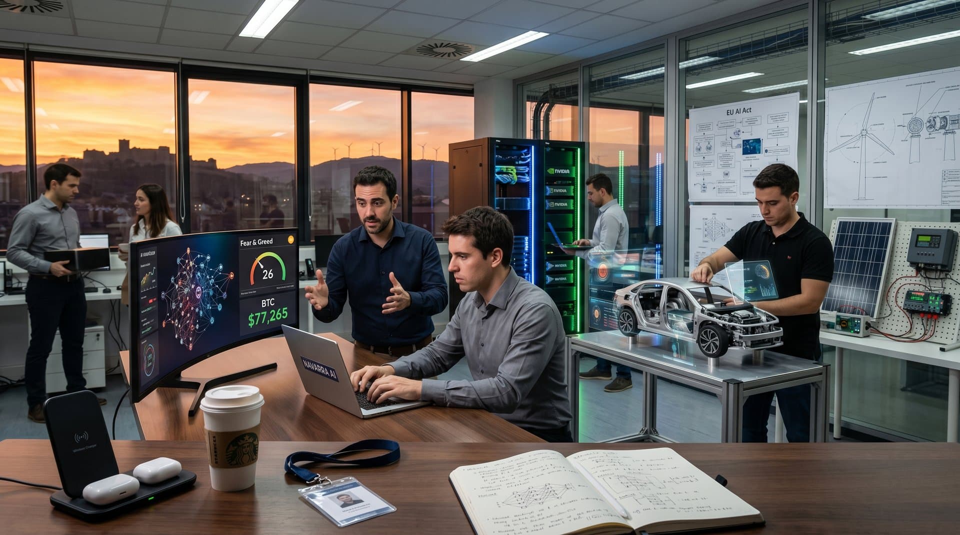 Ingenieros en hub tech navarro analizan modelos IA con vistas a eólicos en Pamplona