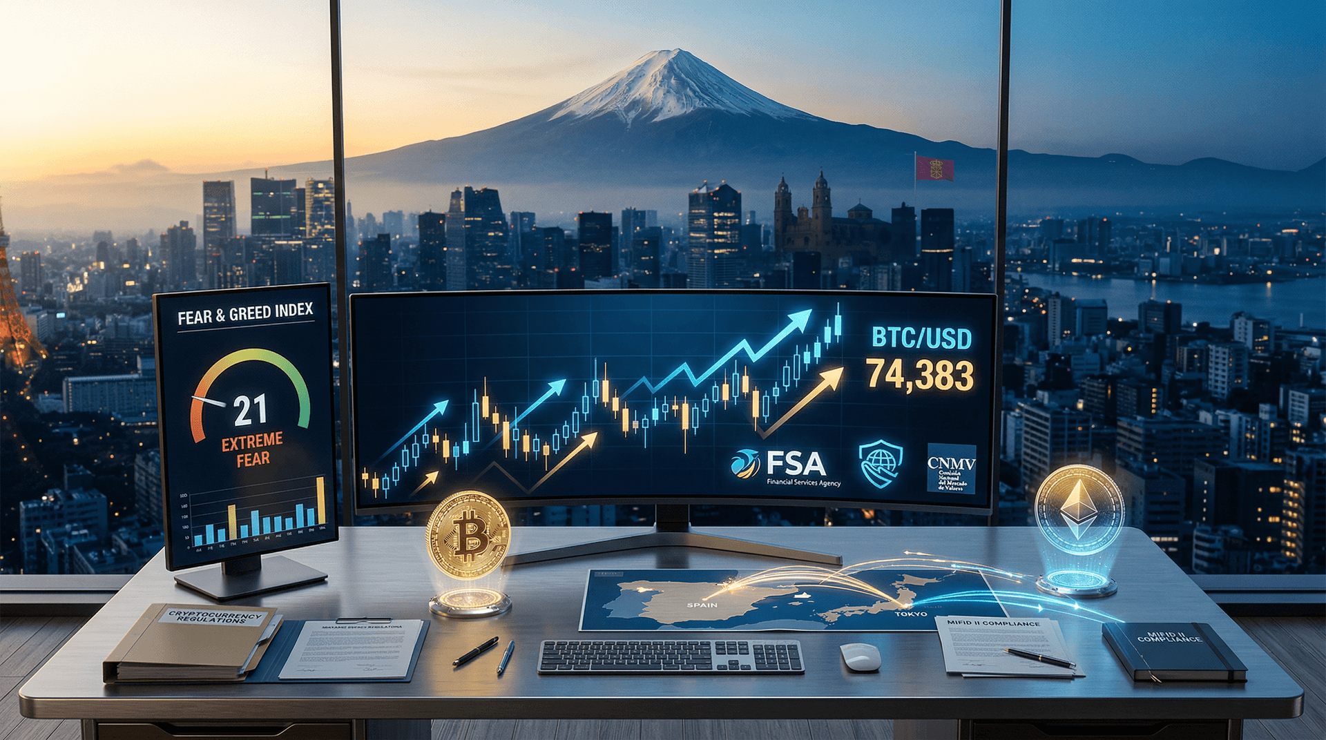 Regulación cripto Japón: FSA las clasifica como financieros, BTC +5,1%