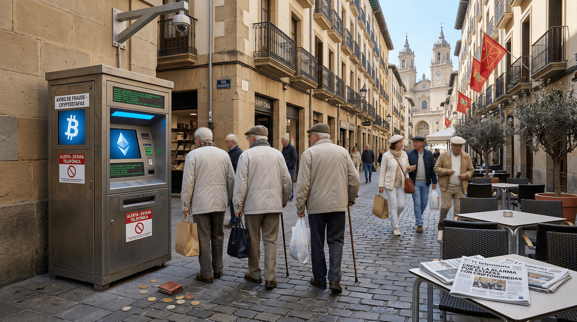 Fraudes kioscos cripto suben 28% en Navarra: AARP pide límites