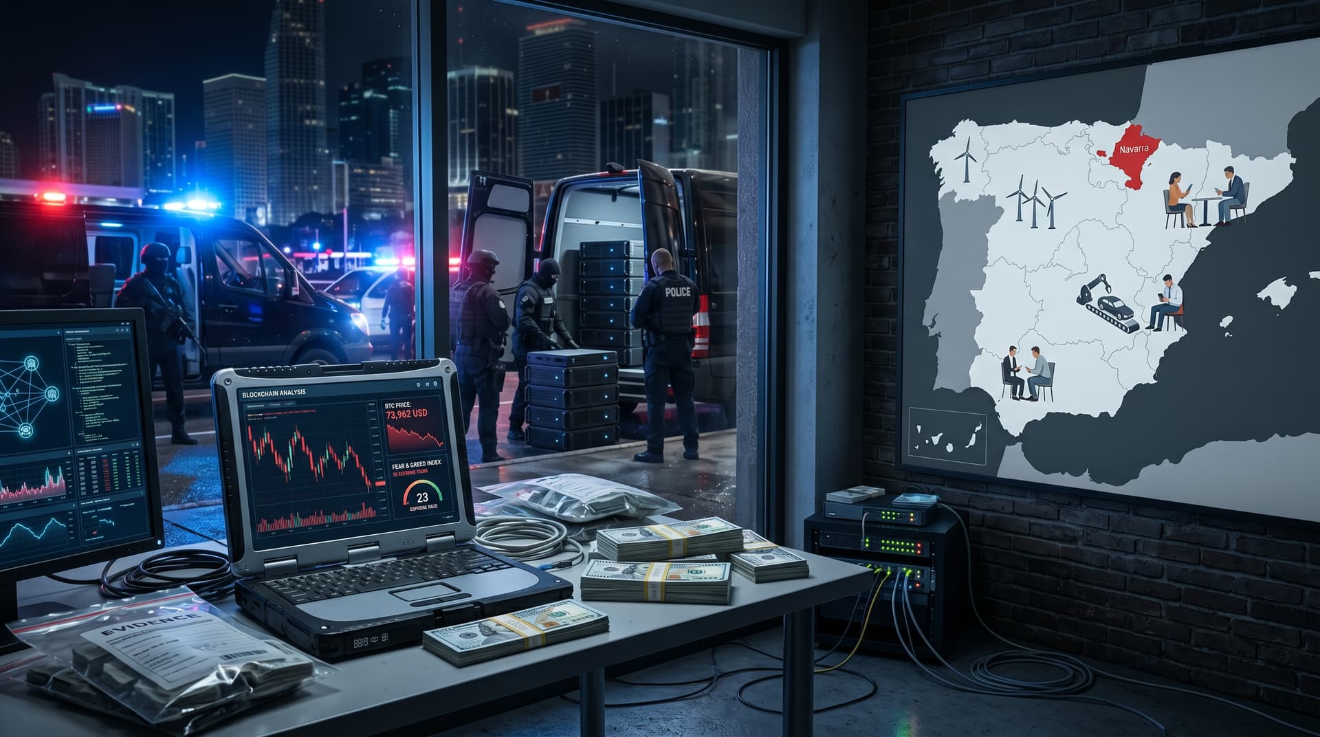 Estafa crypto Florida devuelve 25M USD récord: BTC cae 2,2% a 73.962 USD