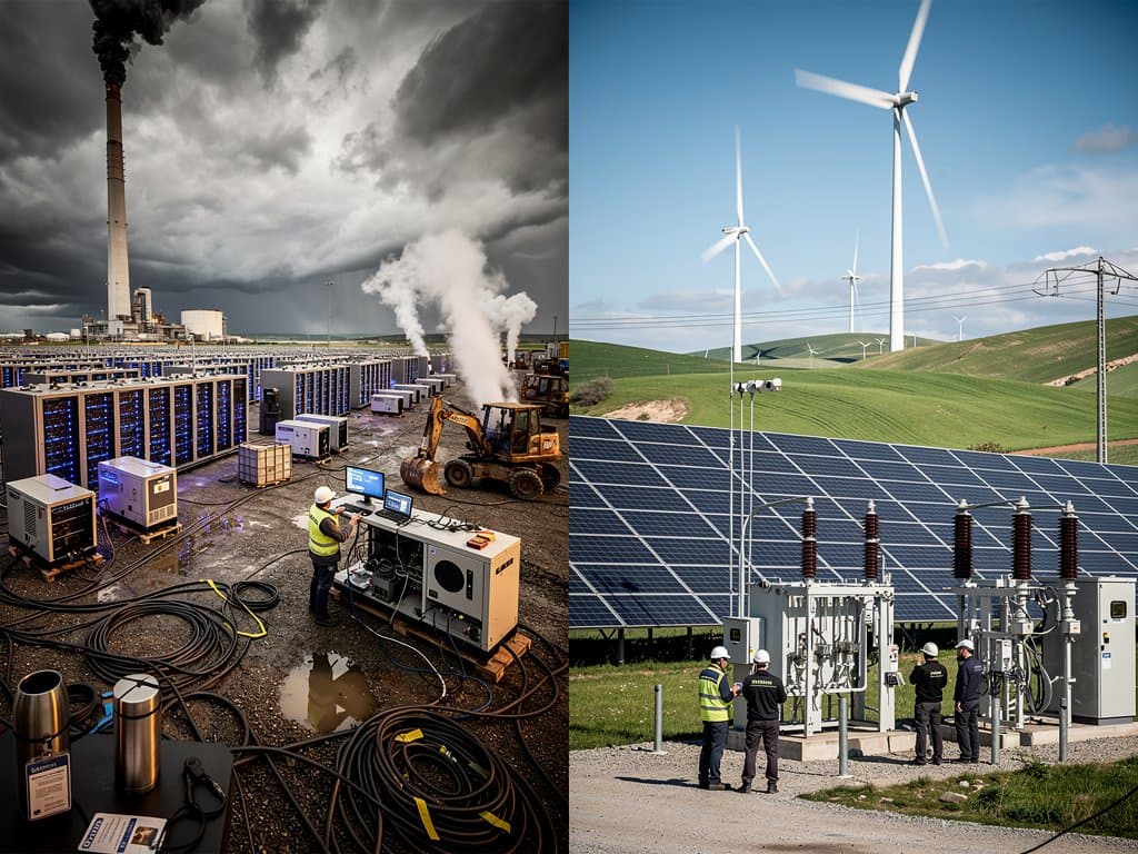 Planta carbón reactivada minería cripto contrasta turbinas eólicas Navarra, tecnología ASIC y renovables