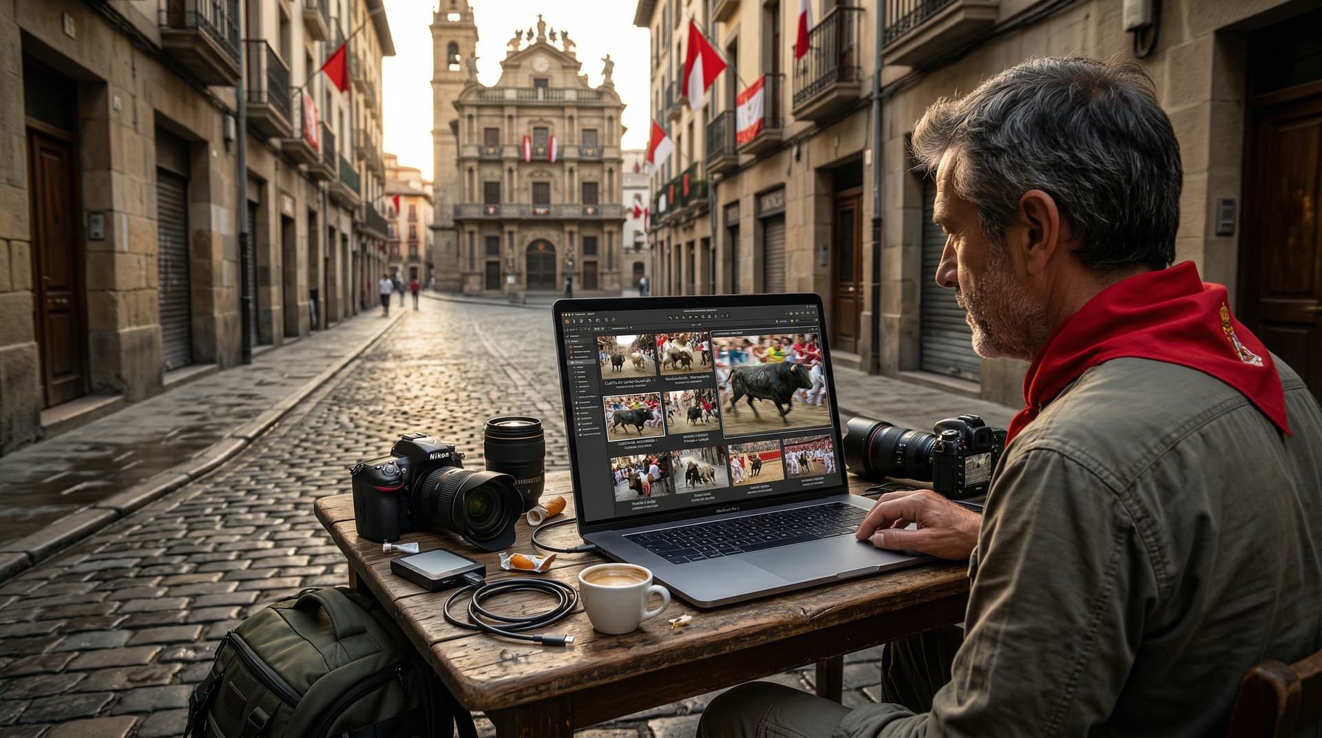 Fotógrafos San Fermín IA clasifican 672 fotos en 45 minutos